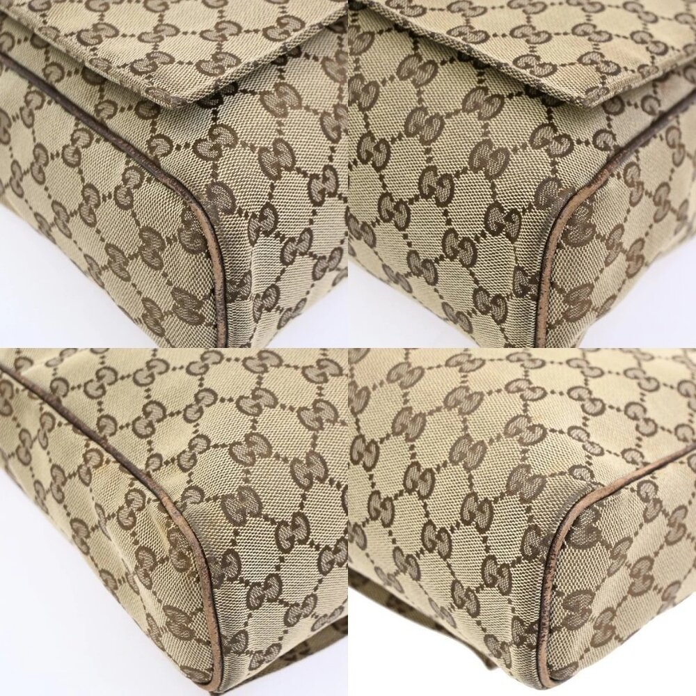 GUCCI GG Pattern Crossbody Messenger Bag Canvas Leather Beige Brown SHW 36KC013 - Picture 7 of 16